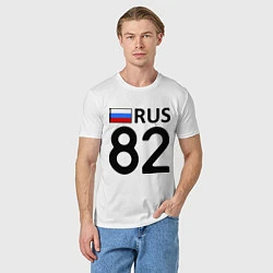 Футболка хлопковая мужская RUS 82, цвет: белый — фото 2