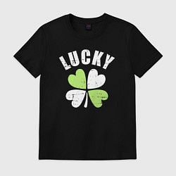 Футболка хлопковая мужская Lucky day, цвет: черный