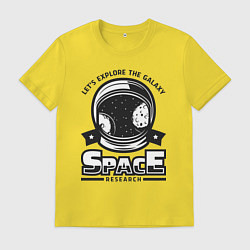 Футболка хлопковая мужская Поиск в космосе, цвет: желтый