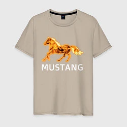 Футболка хлопковая мужская Mustang firely art, цвет: миндальный