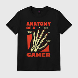 Футболка хлопковая мужская Anatomy of a gamer, цвет: черный
