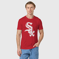 Футболка хлопковая мужская Chicago white sox - baseball, цвет: красный — фото 2