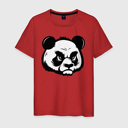 Футболка хлопковая мужская Недовольная морда панды, цвет: красный