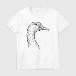 Футболка хлопковая мужская Утка в профиль, цвет: белый