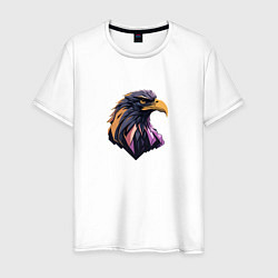 Футболка хлопковая мужская Иллюстрация орла, цвет: белый