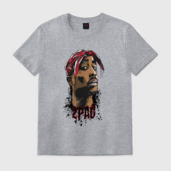 Футболка хлопковая мужская 2 Pac, цвет: меланж