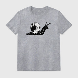 Футболка хлопковая мужская Космическая улитка, цвет: меланж