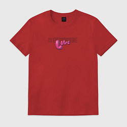 Футболка хлопковая мужская Love is everywhere, цвет: красный