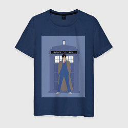 Футболка хлопковая мужская Доктор и ТАРДИС, цвет: тёмно-синий