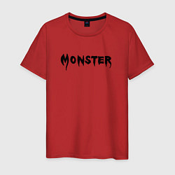 Футболка хлопковая мужская Monster black, цвет: красный