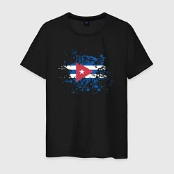 Футболка хлопковая мужская Куба клякса, цвет: черный