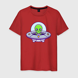 Футболка хлопковая мужская Green alien, цвет: красный