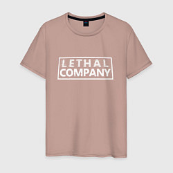 Футболка хлопковая мужская Lethal Company: Logo, цвет: пыльно-розовый