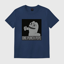 Футболка хлопковая мужская One punch pepe, цвет: тёмно-синий
