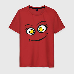 Футболка хлопковая мужская Cute emoji, цвет: красный