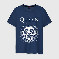 Футболка хлопковая мужская Queen rock panda, цвет: тёмно-синий