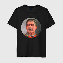 Футболка хлопковая мужская Stalin color, цвет: черный
