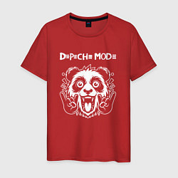 Футболка хлопковая мужская Depeche Mode rock panda, цвет: красный