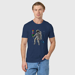 Футболка хлопковая мужская Космонавт мороженое, цвет: тёмно-синий — фото 2