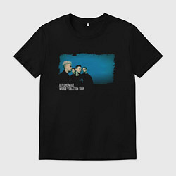 Футболка хлопковая мужская Depeche Mode - World violation tour 90, цвет: черный