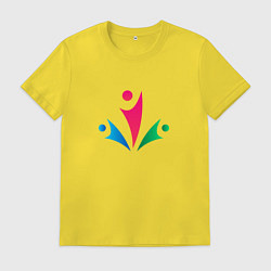 Футболка хлопковая мужская Символ человечков, цвет: желтый