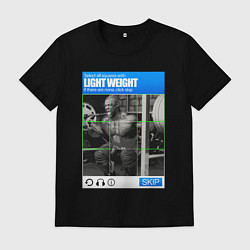 Футболка хлопковая мужская Light Weight quartes, цвет: черный