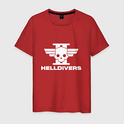 Футболка хлопковая мужская Helldivers 2: Logo, цвет: красный
