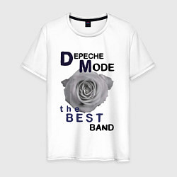 Футболка хлопковая мужская Depeche Mode - best of band, цвет: белый