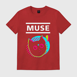 Футболка хлопковая мужская Muse rock star cat, цвет: красный