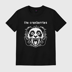 Футболка хлопковая мужская The Cranberries rock panda, цвет: черный