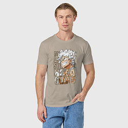 Футболка хлопковая мужская Луффи пятый гир, цвет: миндальный — фото 2