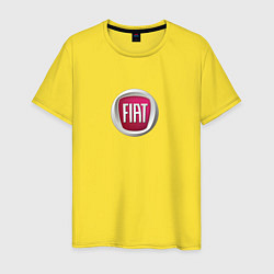 Футболка хлопковая мужская FIAT sport auto logo, цвет: желтый