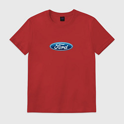 Футболка хлопковая мужская FORD авто спорт лого, цвет: красный