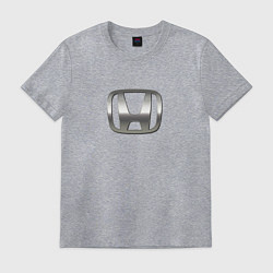 Футболка хлопковая мужская Honda logo auto grey, цвет: меланж