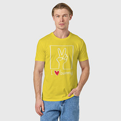 Футболка хлопковая мужская I love bunny, цвет: желтый — фото 2