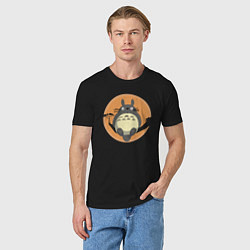 Футболка хлопковая мужская Totoro on the tree, цвет: черный — фото 2
