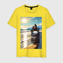 Футболка хлопковая мужская On the beach, цвет: желтый