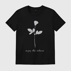 Футболка хлопковая мужская Depeche Mode - rose enjoy the silence, цвет: черный