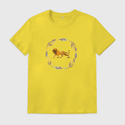 Футболка хлопковая мужская Быть львом, цвет: желтый