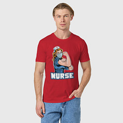 Футболка хлопковая мужская Good nurse, цвет: красный — фото 2