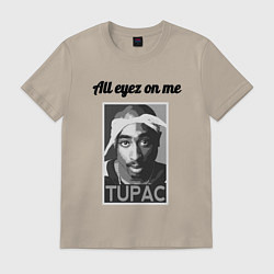 Футболка хлопковая мужская 2pac Art All eayz on me, цвет: миндальный