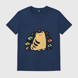 Мужская футболка Рыжий полосатый дудл кот греется на солнце