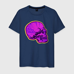 Футболка хлопковая мужская Пурпурный череп, цвет: тёмно-синий