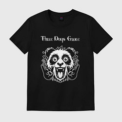 Футболка хлопковая мужская Three Days Grace rock panda, цвет: черный