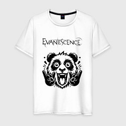 Футболка хлопковая мужская Evanescence - rock panda, цвет: белый