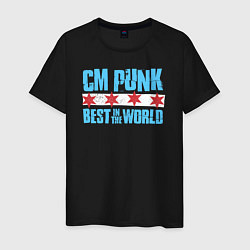 Футболка хлопковая мужская Cm Punk - Best in the World, цвет: черный