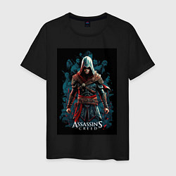 Футболка хлопковая мужская Assassins creed старый стиль, цвет: черный