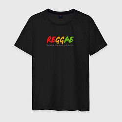 Футболка хлопковая мужская Reggae music in color, цвет: черный