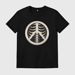 Футболка хлопковая мужская Peace skeletor, цвет: черный