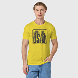 Футболка хлопковая мужская Сделано в США, цвет: желтый — фото 2